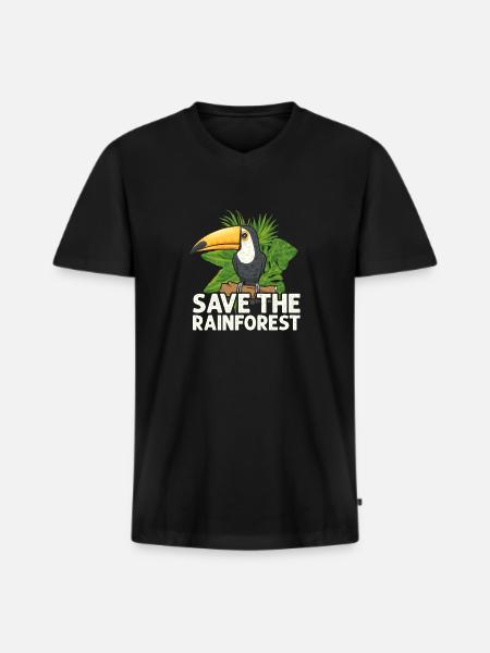 Toucan Bird Rainforest - Men's Premium Organic T-shirt with V-neck - black