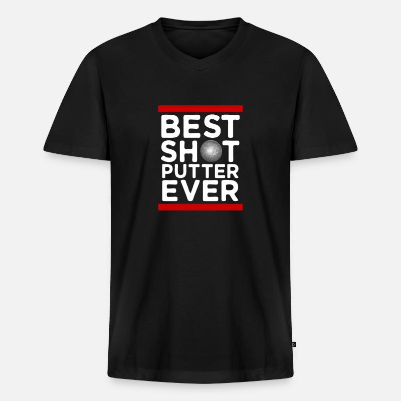 Kugelstoßen Werfen Leichtathletik - Männer Premium Bio T-Shirt mit V-Ausschnitt - Schwarz
