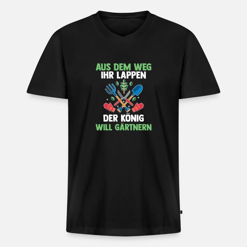 Hobbygärtner Garten Gärtner Gartenarbeit - Männer Premium Bio T-Shirt mit V-Ausschnitt - Schwarz