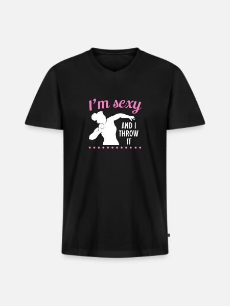Lancer du poids Athlétisme - T-shirt encolure en V Premium bio Homme - noir