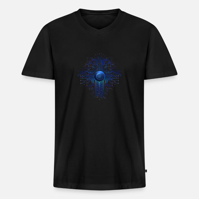 Maschinelles Lernen, KI, Deep-Learning-Programmierer - Männer Premium Bio T-Shirt mit V-Ausschnitt - Schwarz