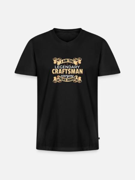 I'm that legendary craftsman - Men's Premium Organic T-shirt with V-neck - black