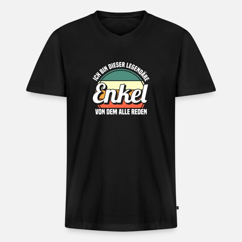 Enkel - Männer Premium Bio T-Shirt mit V-Ausschnitt - Schwarz