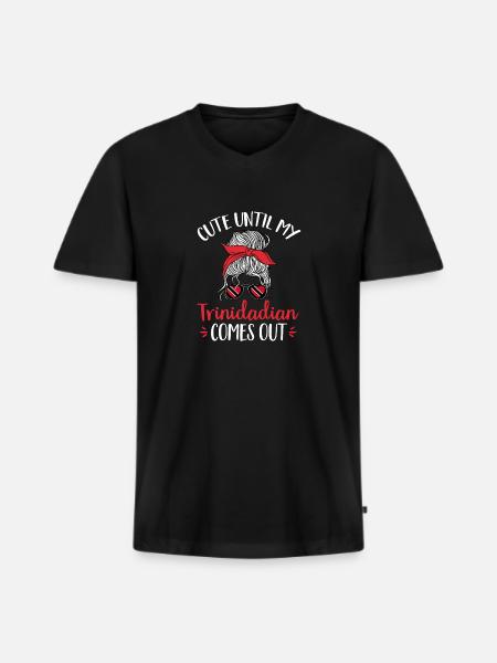 Drapeau de Trinité-et-Tobago - T-shirt encolure en V Premium bio Homme - noir