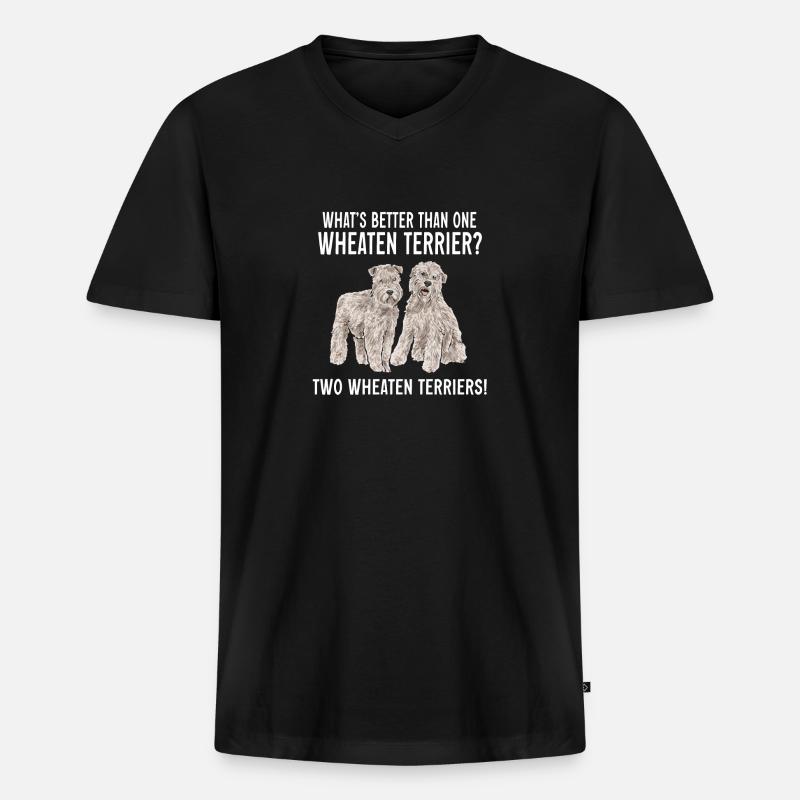 Irish Soft Coated Wheaten Terrier - Männer Premium Bio T-Shirt mit V-Ausschnitt - Schwarz