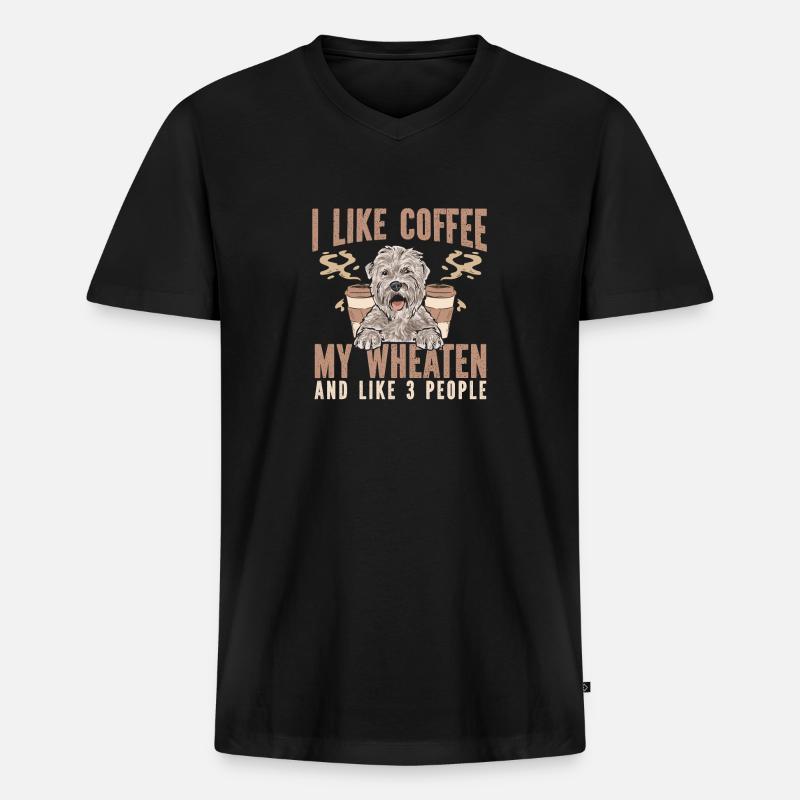 Irish Soft Coated Wheaten Terrier - Männer Premium Bio T-Shirt mit V-Ausschnitt - Schwarz