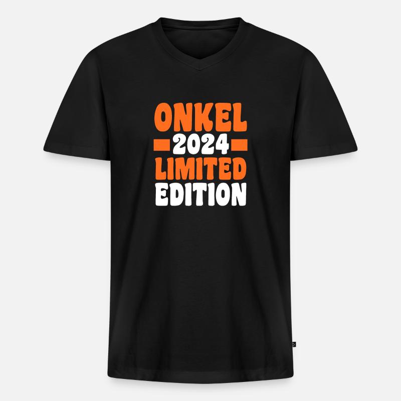 Werdender Onkel 2026 - Männer Premium Bio T-Shirt mit V-Ausschnitt - Schwarz