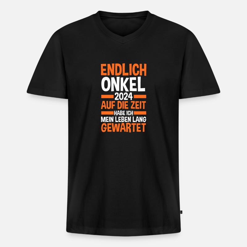 Werdender Onkel 2033 - Männer Premium Bio T-Shirt mit V-Ausschnitt - Schwarz