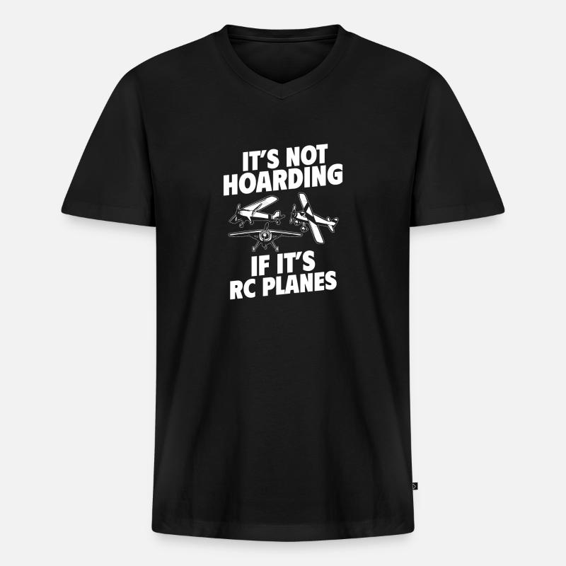 Ferngesteuertes Flugzeug Modellflugzeug - Männer Premium Bio T-Shirt mit V-Ausschnitt - Schwarz