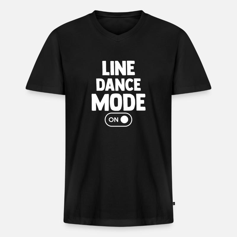 Line Dance Tänzer - Männer Premium Bio T-Shirt mit V-Ausschnitt - Schwarz