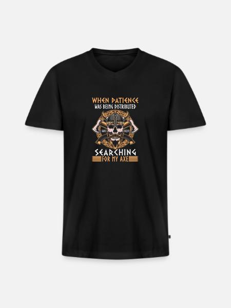 When patience was distributed - Vikings - Men's Premium Organic T-shirt with V-neck - black