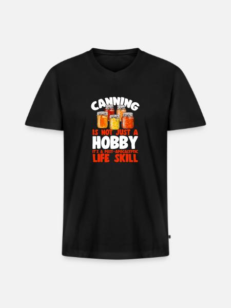 Einmachen Einkochen Lebensmitteln Konservieren - Männer Premium Bio T-Shirt mit V-Ausschnitt - Schwarz