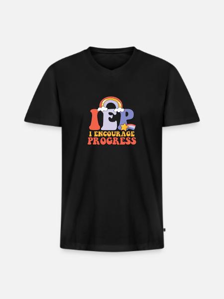 J’encourage le progrès Éducateur spécialisé - T-shirt encolure en V Premium bio Homme - noir