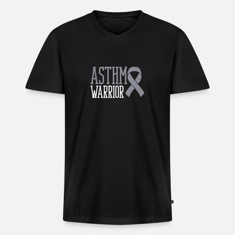 Asthma-krieger Asthmakrieger Wheezy - Männer Premium Bio T-Shirt mit V-Ausschnitt - Schwarz