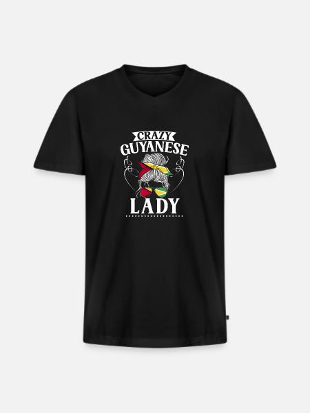 Guyana Flag Guyanese Guyana - Men's Premium Organic T-shirt with V-neck - black