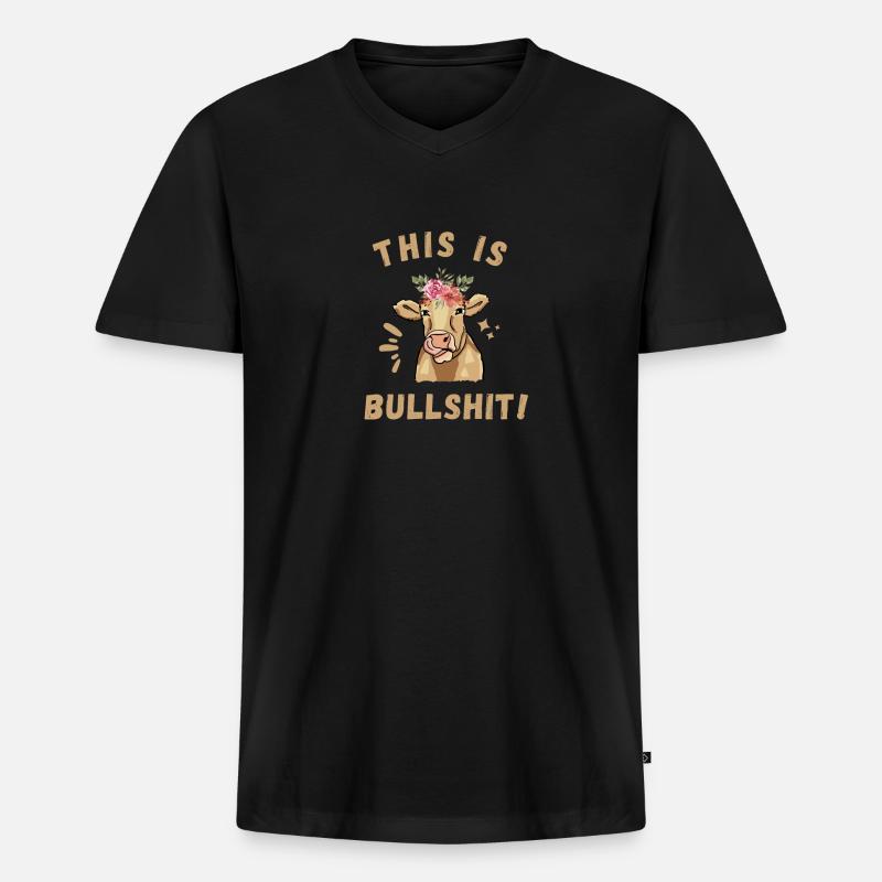 This Is Bullshit - Männer Premium Bio T-Shirt mit V-Ausschnitt - Schwarz