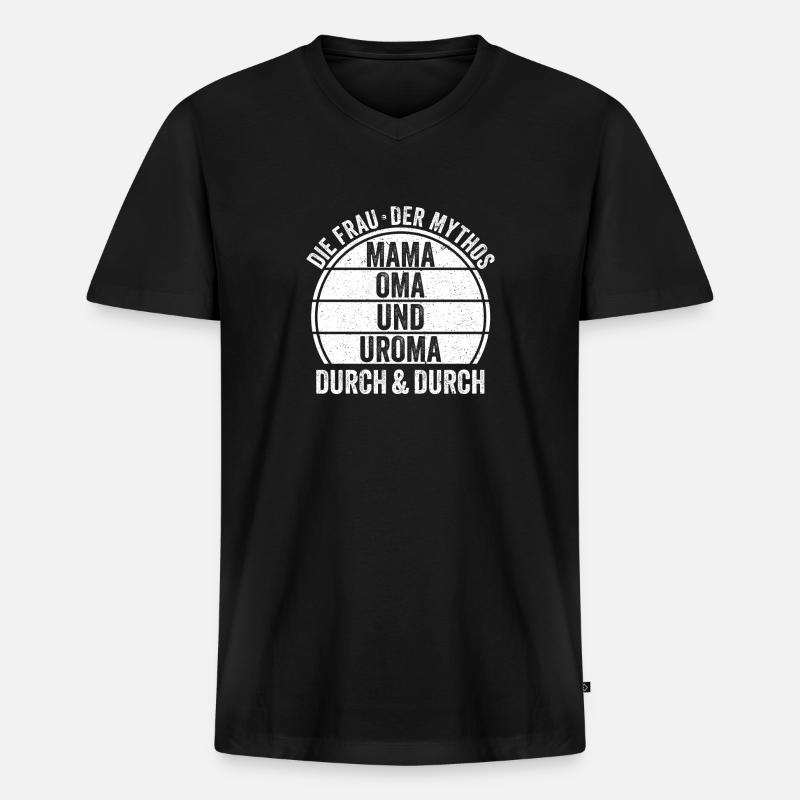 Mutter Mama Oma - Männer Premium Bio T-Shirt mit V-Ausschnitt - Schwarz
