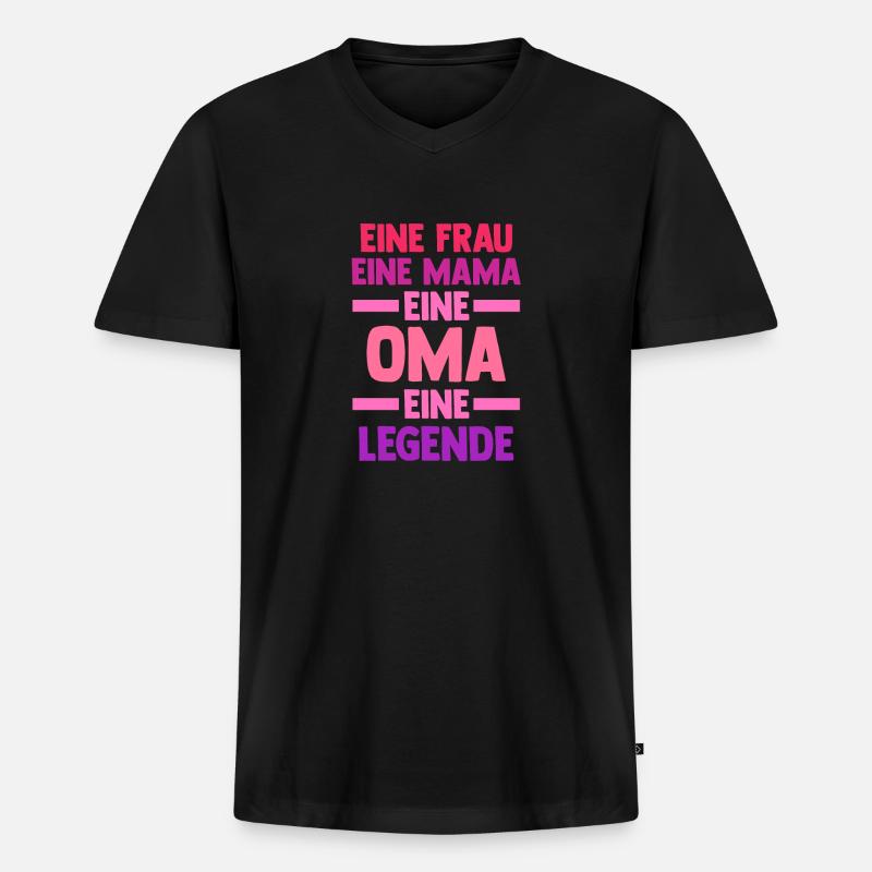 Mutter Großmutter Mama Oma - Männer Premium Bio T-Shirt mit V-Ausschnitt - Schwarz