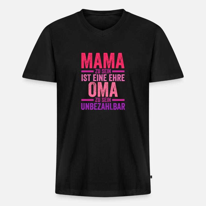 Mutter Großmutter Mama Oma - Männer Premium Bio T-Shirt mit V-Ausschnitt - Schwarz