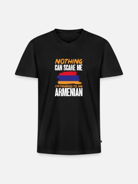 Armenian flag Armenia - Men's Premium Organic T-shirt with V-neck - black