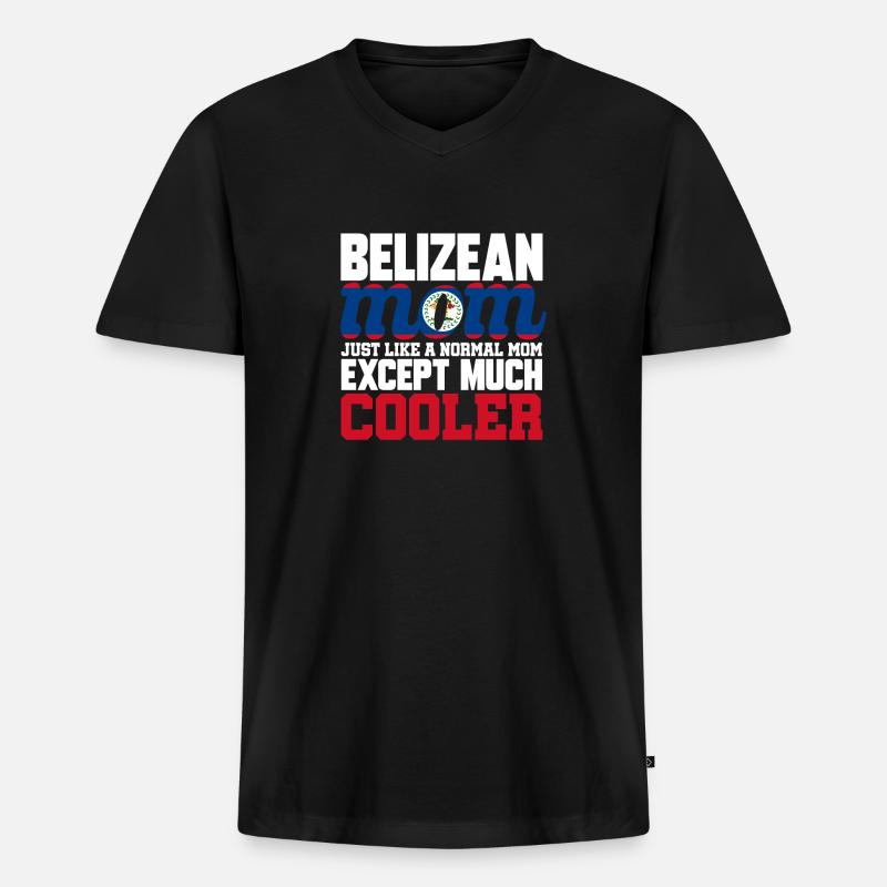 Belize Flagge Belizer - Männer Premium Bio T-Shirt mit V-Ausschnitt - Schwarz