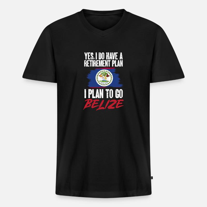 Belize Flagge Belizer - Männer Premium Bio T-Shirt mit V-Ausschnitt - Schwarz