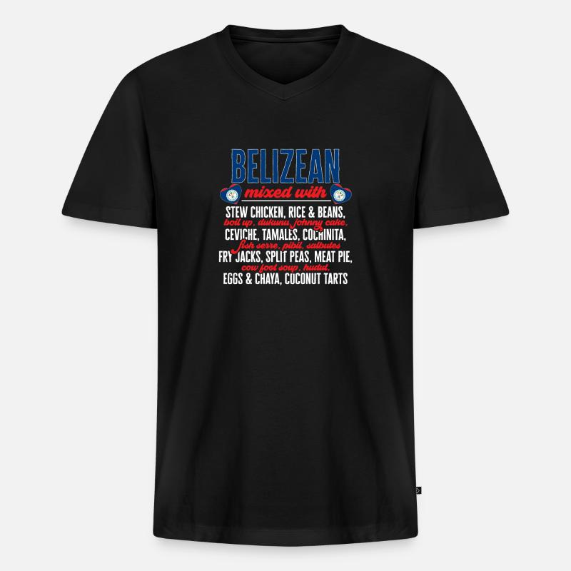 Belize Flagge Belizer - Männer Premium Bio T-Shirt mit V-Ausschnitt - Schwarz