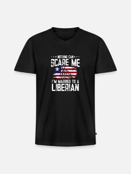 Liberia Flag Liberians - Men's Premium Organic T-shirt with V-neck - black