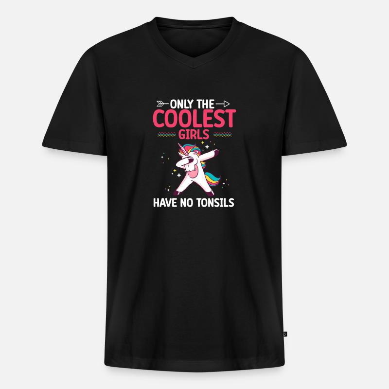 Tonsillektomie Genesung Mandelentfernung - Männer Premium Bio T-Shirt mit V-Ausschnitt - Schwarz