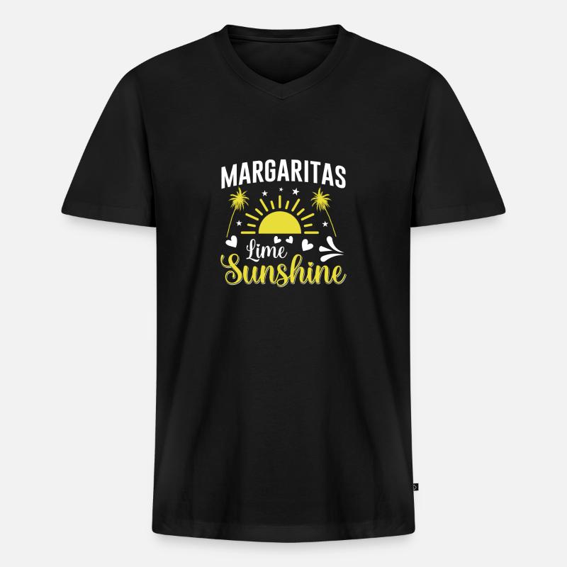 summer Typography - Männer Premium Bio T-Shirt mit V-Ausschnitt - Schwarz