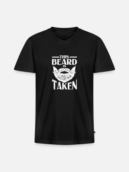This beard is taken funny Valentine's Day - Men's Premium Organic T-shirt with V-neck - black
