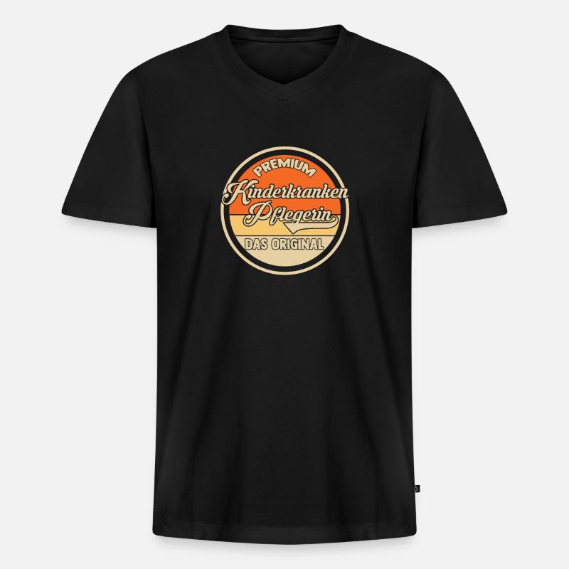 Pfleger Pflegekraft Kinderkrankenpflegerin - Männer Premium Bio T-Shirt mit V-Ausschnitt - Schwarz