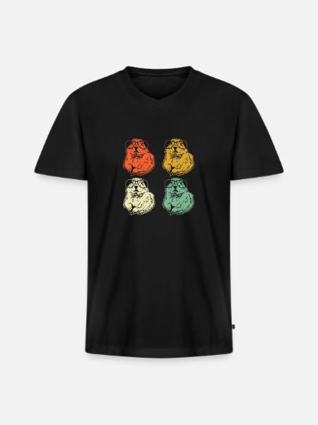 Prairie dog - Men's Premium Organic T-shirt with V-neck - black