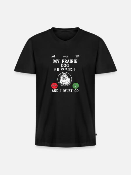 Prairie dog - Men's Premium Organic T-shirt with V-neck - black