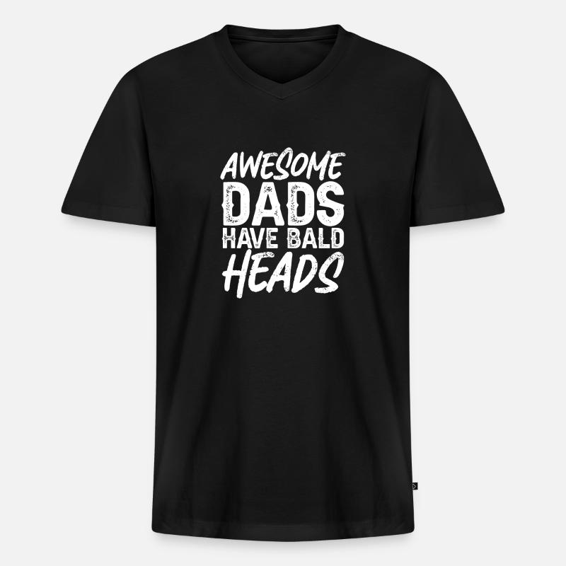 Glatze Kahlköpfigkeit Bart Glatzkopf - Männer Premium Bio T-Shirt mit V-Ausschnitt - Schwarz