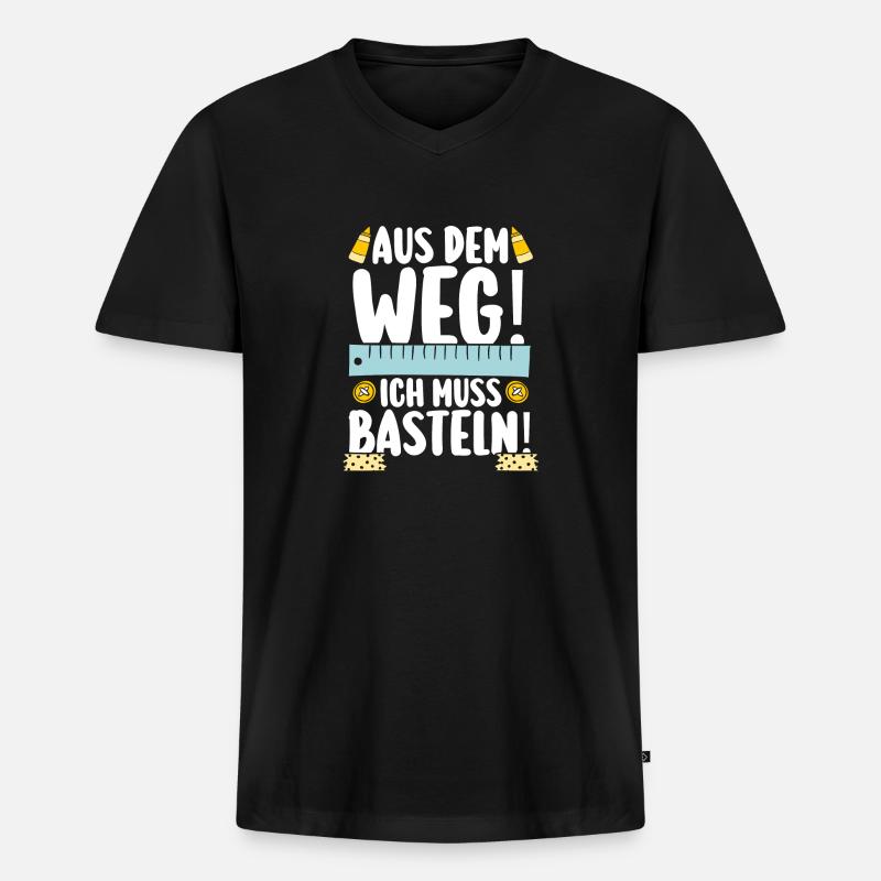 Bastler Basteln - Männer Premium Bio T-Shirt mit V-Ausschnitt - Schwarz