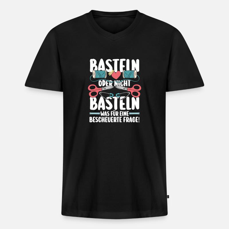 Bastler Basteln - Männer Premium Bio T-Shirt mit V-Ausschnitt - Schwarz