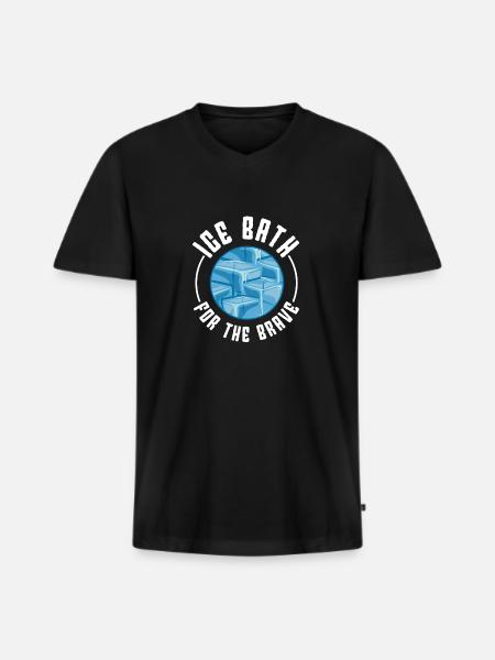 Isvand isbad til den modige gaveide - Premium økologisk T-shirt med V-hals til mænd - sort