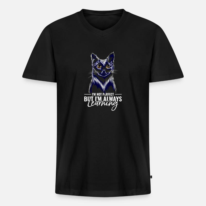 Ich Bin Nicht Perfekt - Männer Premium Bio T-Shirt mit V-Ausschnitt - Schwarz