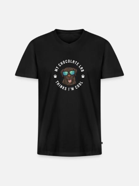 Chocolate Labrador Retriever Dog - Men's Premium Organic T-shirt with V-neck - black