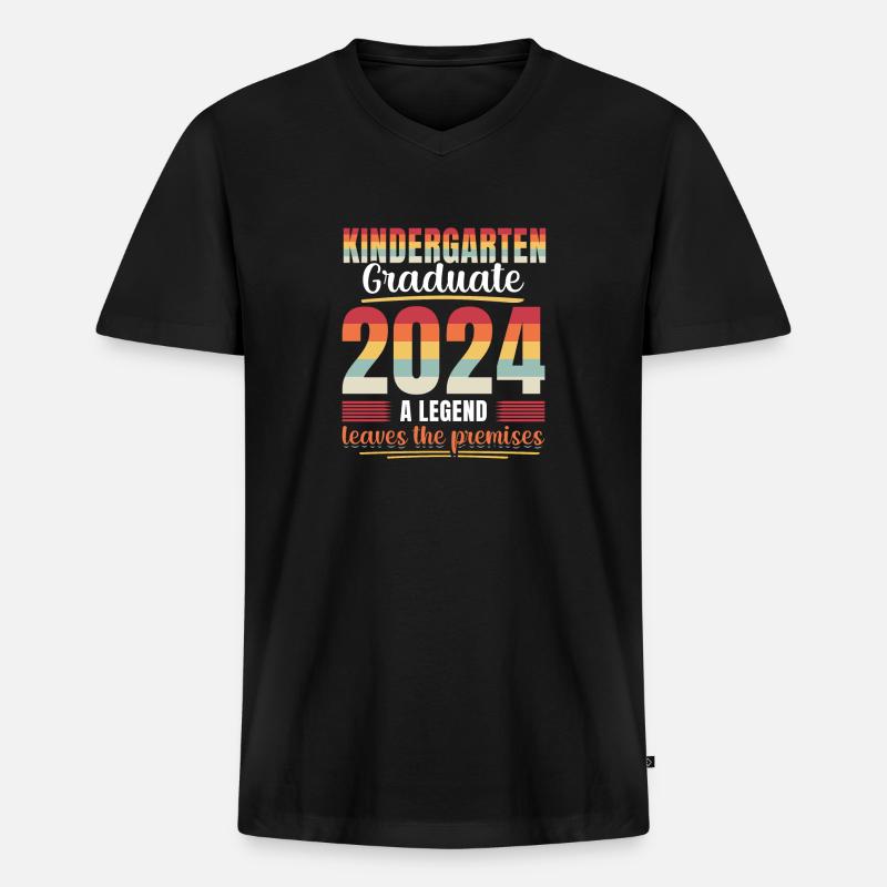 Stolzer Kindergartenabgänger 2024 - Männer Premium Bio T-Shirt mit V-Ausschnitt - Schwarz