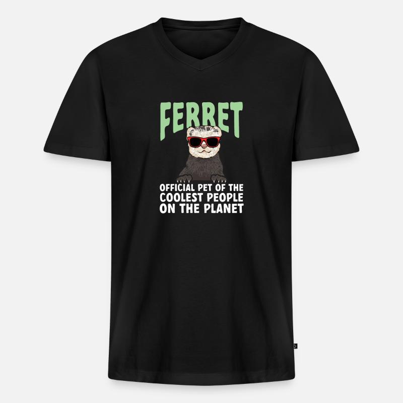 Frettchen Besitzer Frettchen - Männer Premium Bio T-Shirt mit V-Ausschnitt - Schwarz
