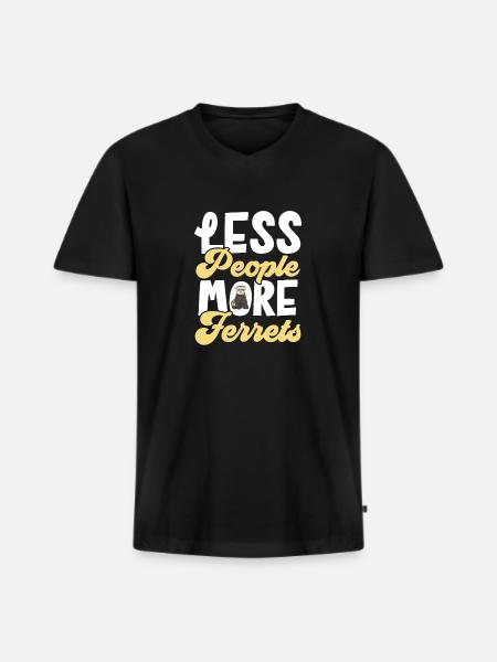 Frettchen Besitzer Frettchen - Männer Premium Bio T-Shirt mit V-Ausschnitt - Schwarz