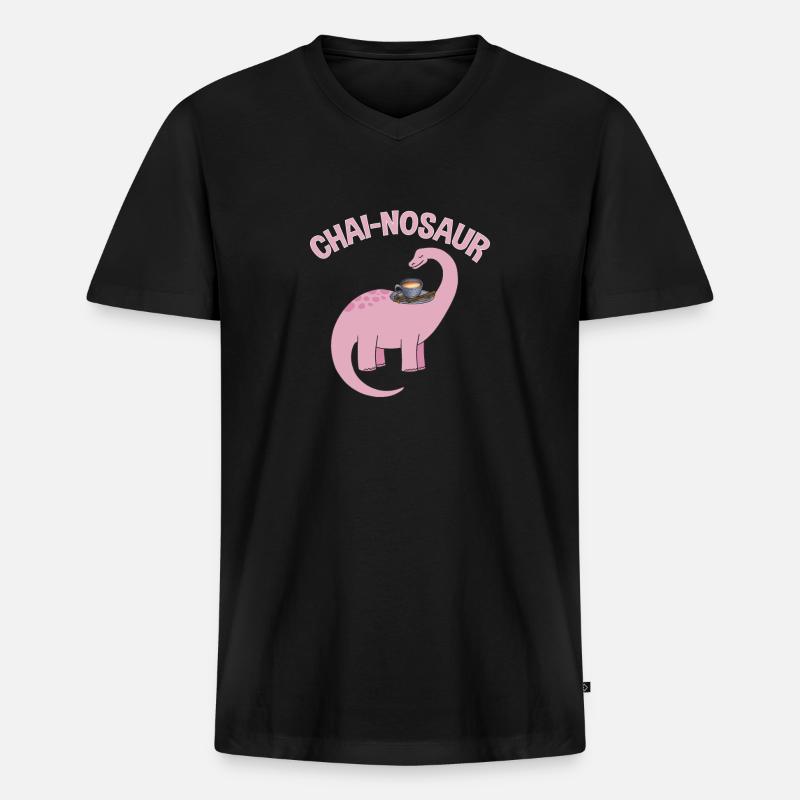 Chai Tee Masala Chai - Männer Premium Bio T-Shirt mit V-Ausschnitt - Schwarz