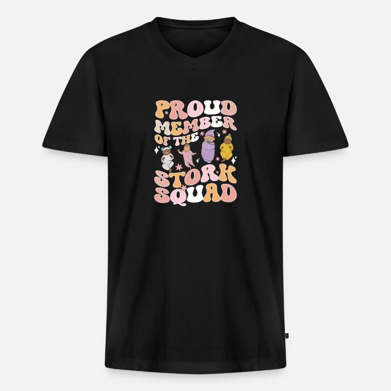 Krankenschwester Baby Entbindungsschwester - Männer Premium Bio T-Shirt mit V-Ausschnitt - Schwarz