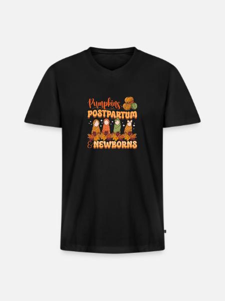 Krankenschwester Baby Entbindungsschwester - Männer Premium Bio T-Shirt mit V-Ausschnitt - Schwarz