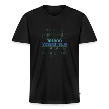 40. Geburtstag 40 Jahre alt Binärcode Informatik - Männer Premium Bio T-Shirt mit V-Ausschnitt - Schwarz - Vorne - Nico (187cm)