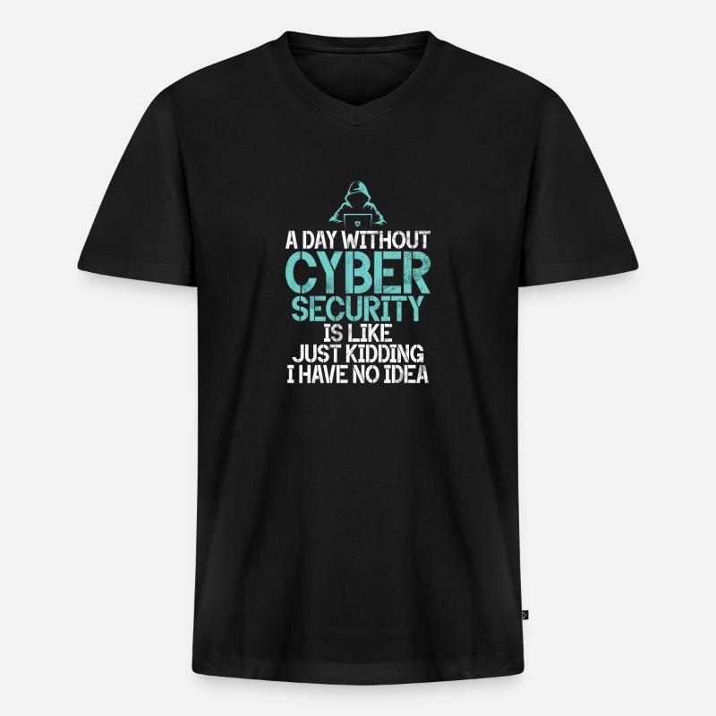 Cyber-sicherheits-hacker-hacking - Männer Premium Bio T-Shirt mit V-Ausschnitt - Schwarz