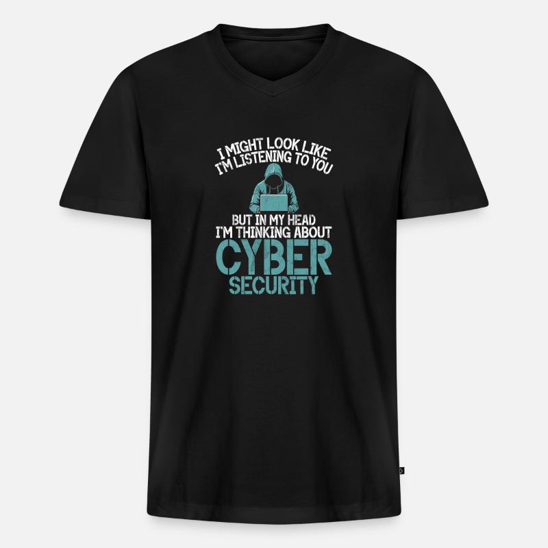 Cyber-sicherheits-hacker-hacking - Männer Premium Bio T-Shirt mit V-Ausschnitt - Schwarz