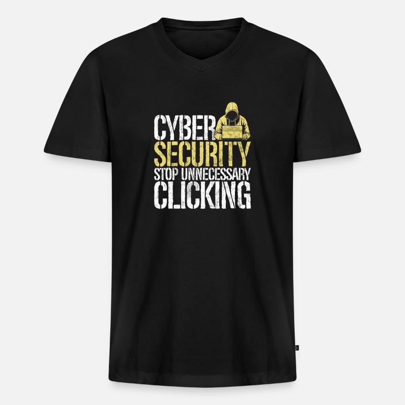 Cyber-sicherheits-hacker-hacking - Männer Premium Bio T-Shirt mit V-Ausschnitt - Schwarz